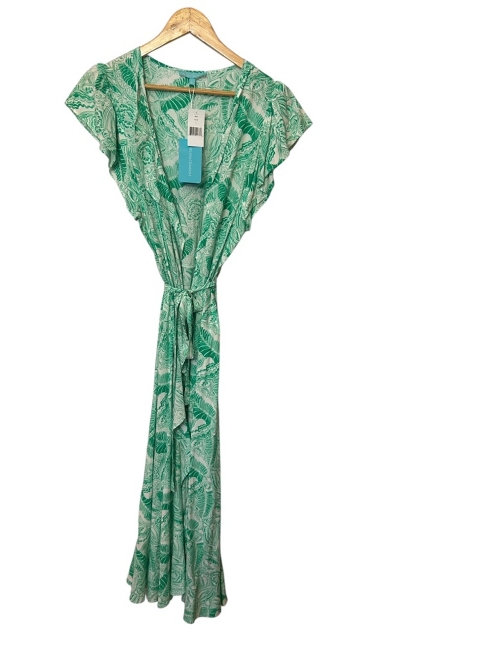 NWT Melissa Odabash Bria Ruffled Printed Voile Wrap Dress Sz Large SwimCover - Picture 6 of 13